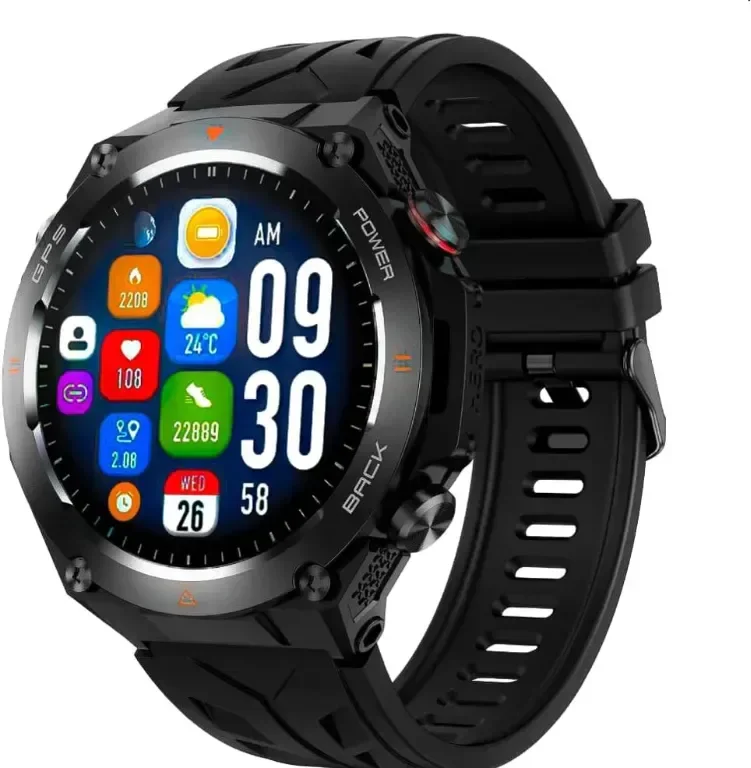 Смарт часовник ACTIVPRO GPS, HD сензорен екран, 1,45" кръгъл, водоустойчив, IOS Android