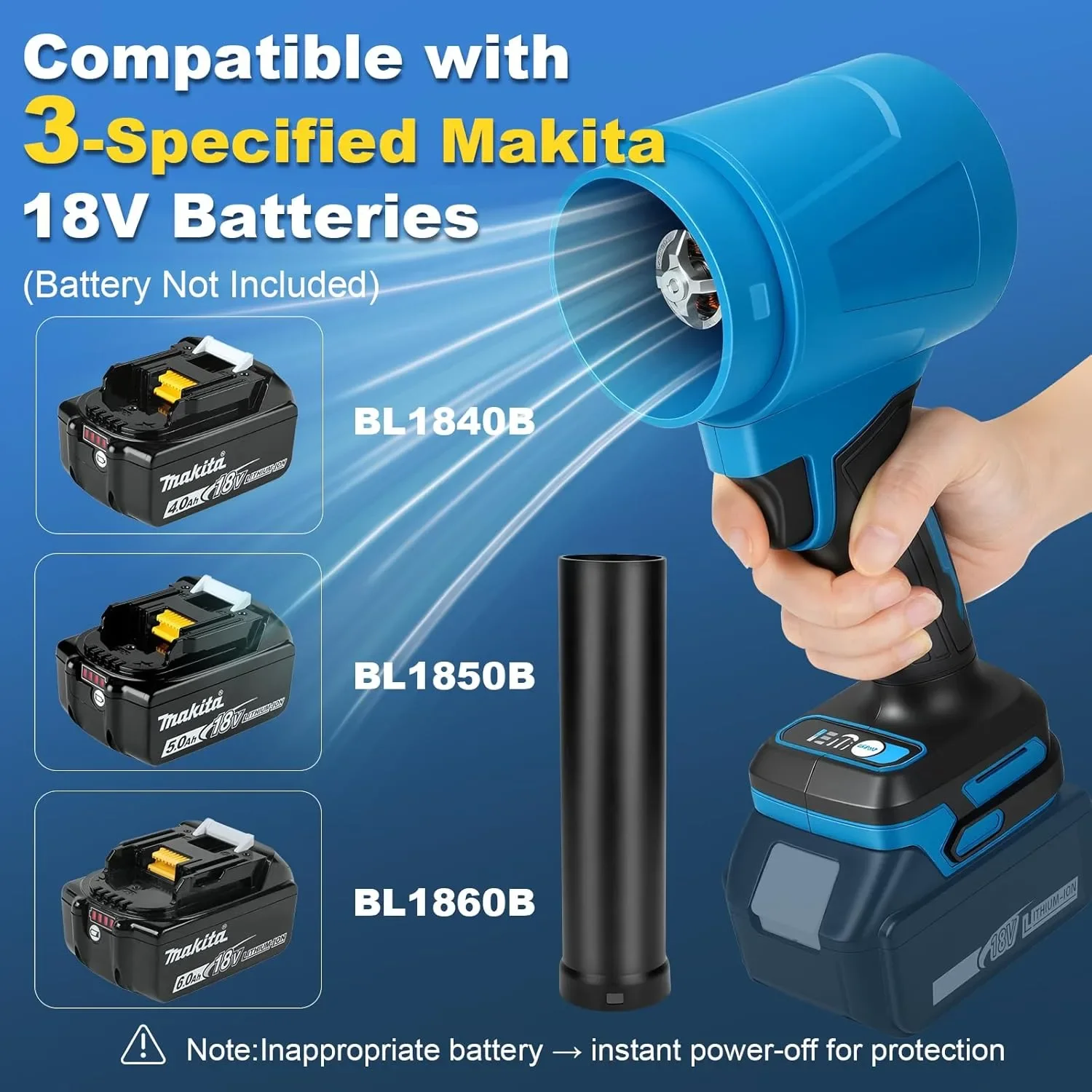 Безжична ръчна градинска духалка за листа Makita 18V (без батерия) — снимка 5