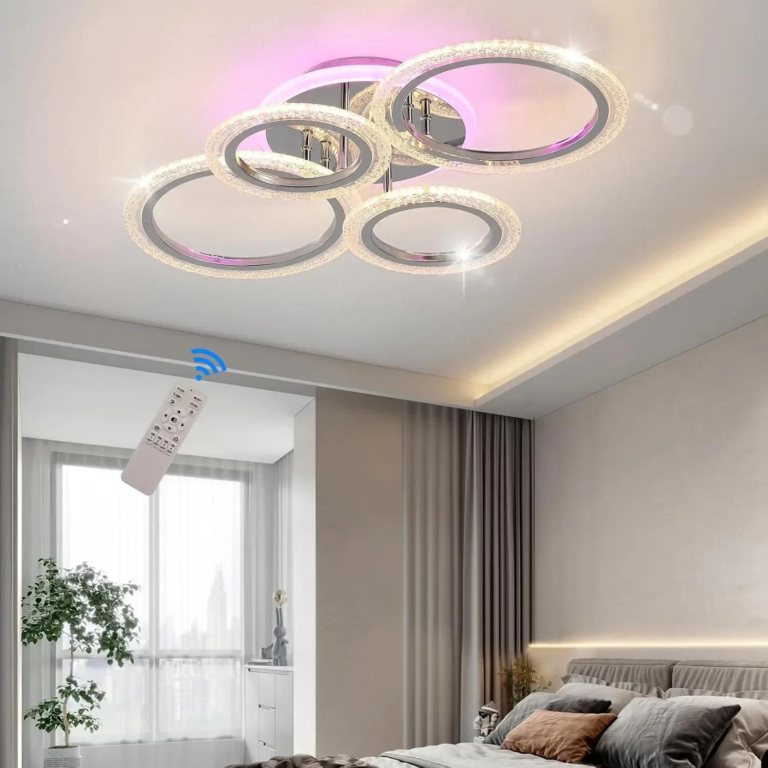 LED плафон с четири ринга 60 W и дистанционно