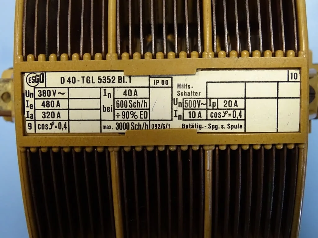 Контактор DDR VEB ESGO D40 air contactor TGL5352 BI.1 40A 380V — снимка 4