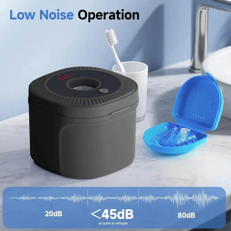 Ултразвукова почистваща машина Gopink Retainer, черна, 45KHz с UV светлина — снимка 6