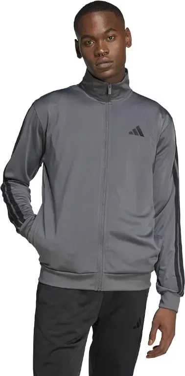 Adidas Мъжки суитшърт с 3 ивици, XL, сив — снимка 2