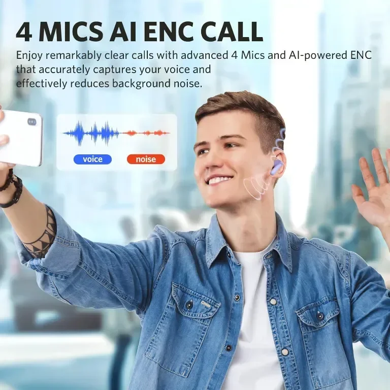 Безжични слушалки EarFun Air Life, дълбок бас с 12 мм драйвери, Bluetooth 5.4, 35 ч, IPX5, лилаво — снимка 5