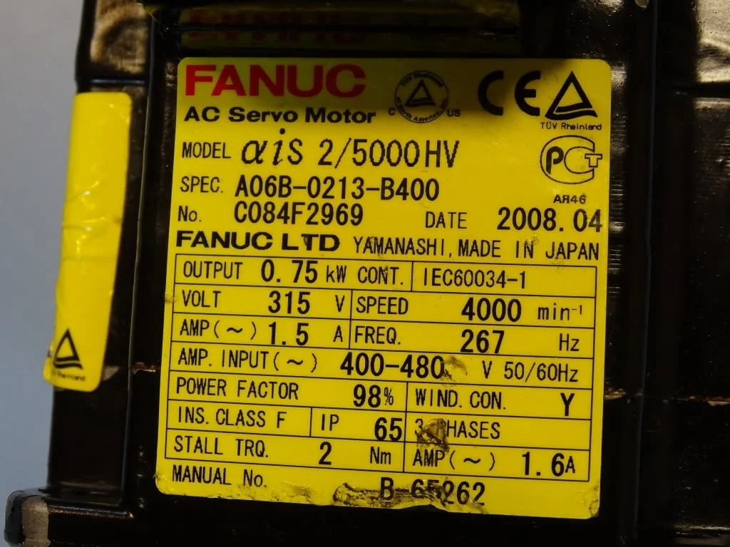 Сервомотор FANUC αis 2/5000HV A06B-0213-B400 AC servo motor — снимка 3