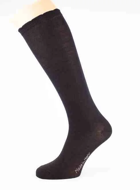 SC Calze 35-40 черни, сиви, сини, кафяви, червени италиански памучни три четвърти чорапи до колената