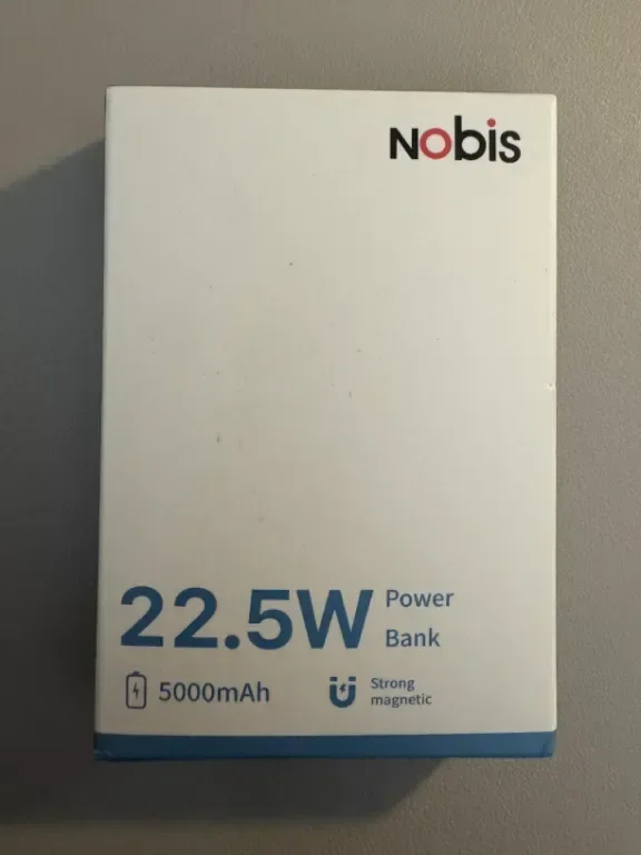 Nobis магнитна външна батерия 5000mAh с вграден кабел, QC 3.0 22.5W PD, черна — снимка 8