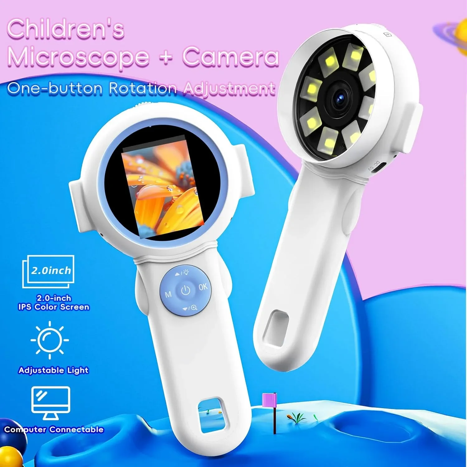 Детски бороскоп (микроскоп) с камера и светлина Kid Microscope & Camera, Type-C — снимка 5