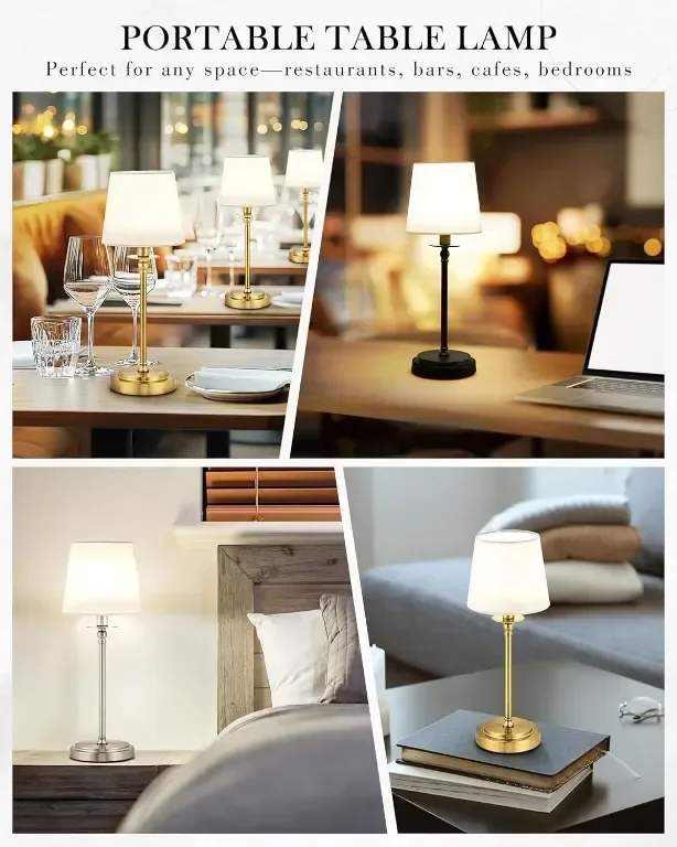 LuminexDesigns Акумулаторна безжична настолна лампа с подвижна преносима магнитна крушка, LED — снимка 5