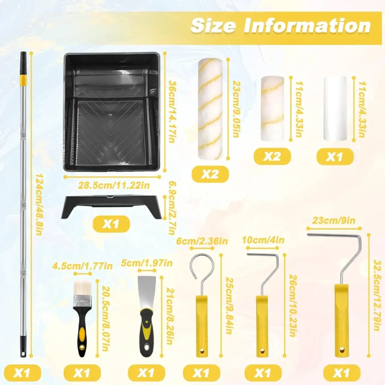 Комплект от 12 части Easy Coater валяци за боядисване с удължител и тава за боядисване — снимка 5