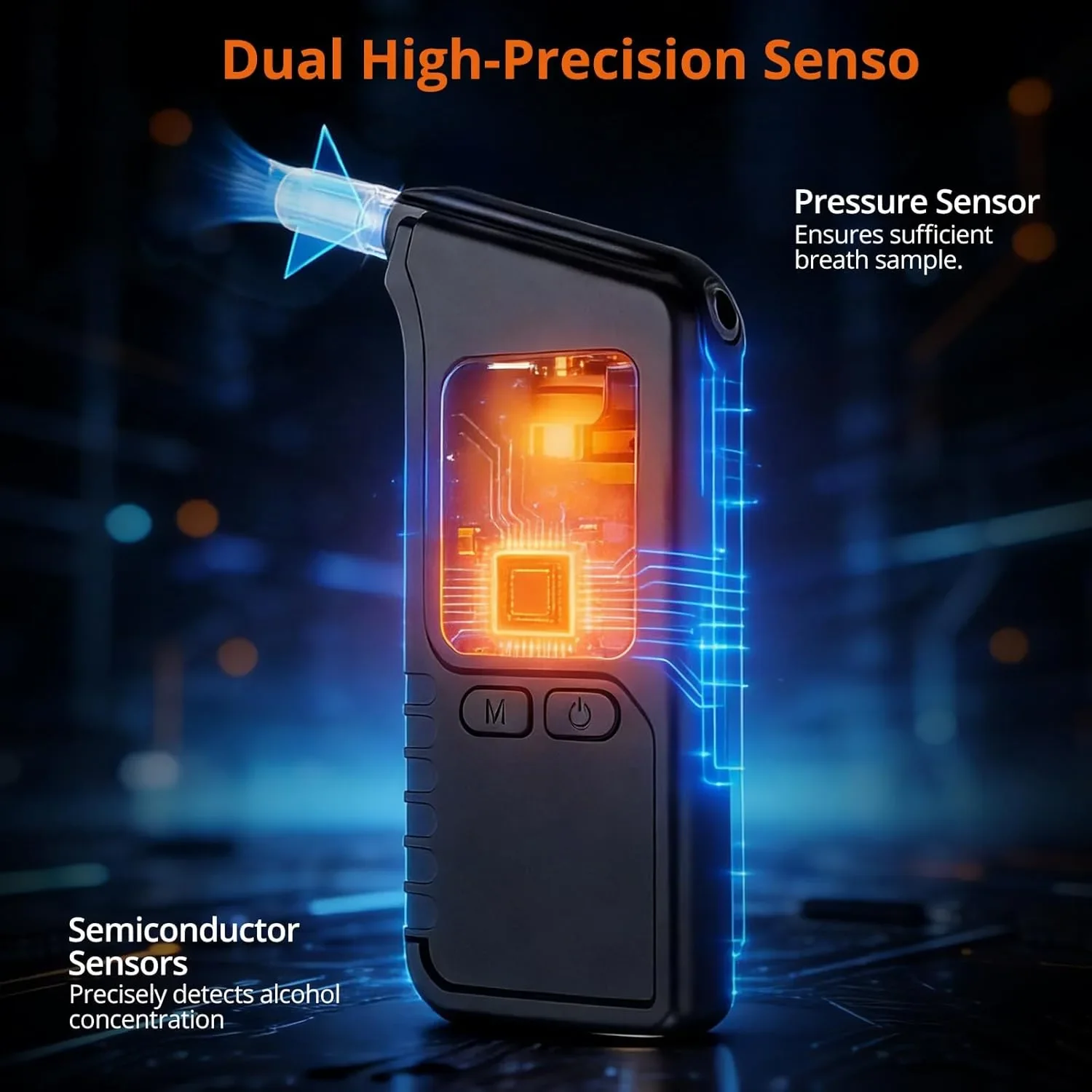 Proster MR1107 тестер за алкохол (дрегер) с двойни сензори, 3-цветен индикатор и звуков сигнал — снимка 7