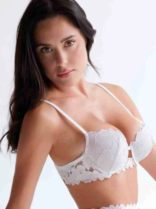 Love&bra 80D, 85D, 90D, 95D, 100D черен, телесен, бял италиански дантелен сутиен голям размер балконет — снимка 3