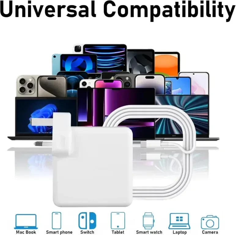 100W супер бързо зареждане, MacBook Pro зарядно устройство, с 1,8M USB C към C кабел — снимка 4