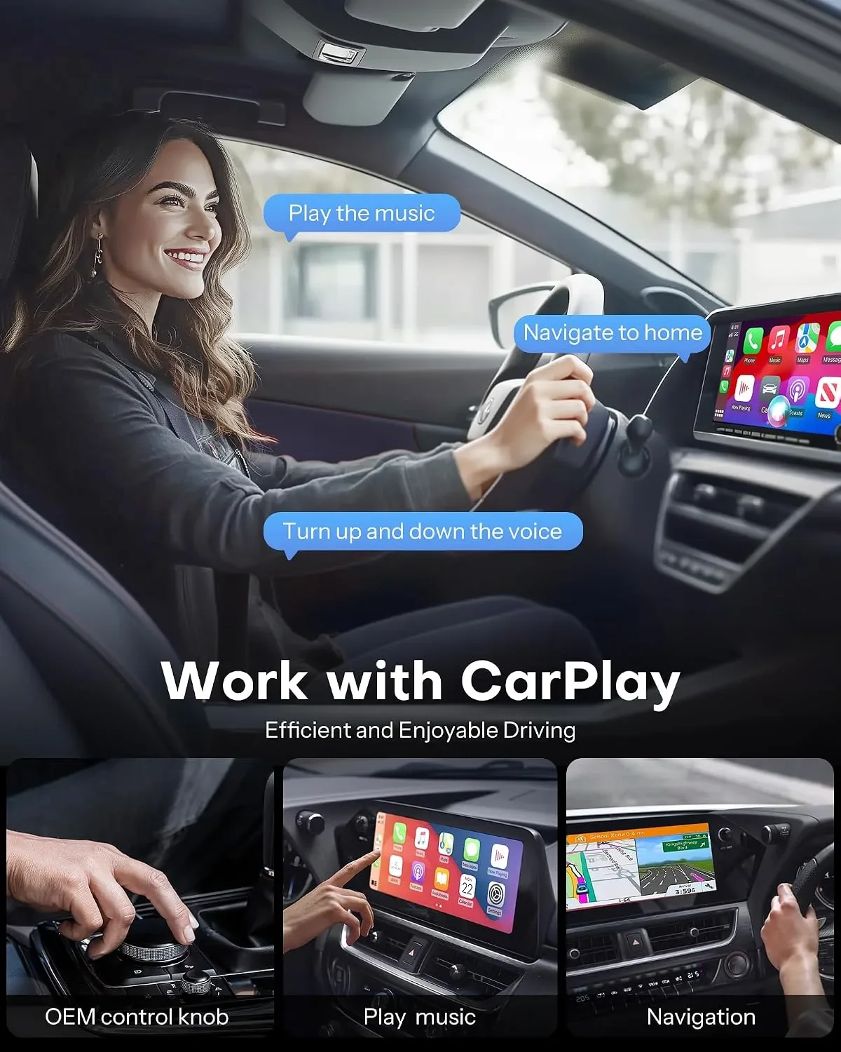 OMOTON CarPlay адаптер за iPhone – Wired към Wireless, Plug & Play — снимка 4