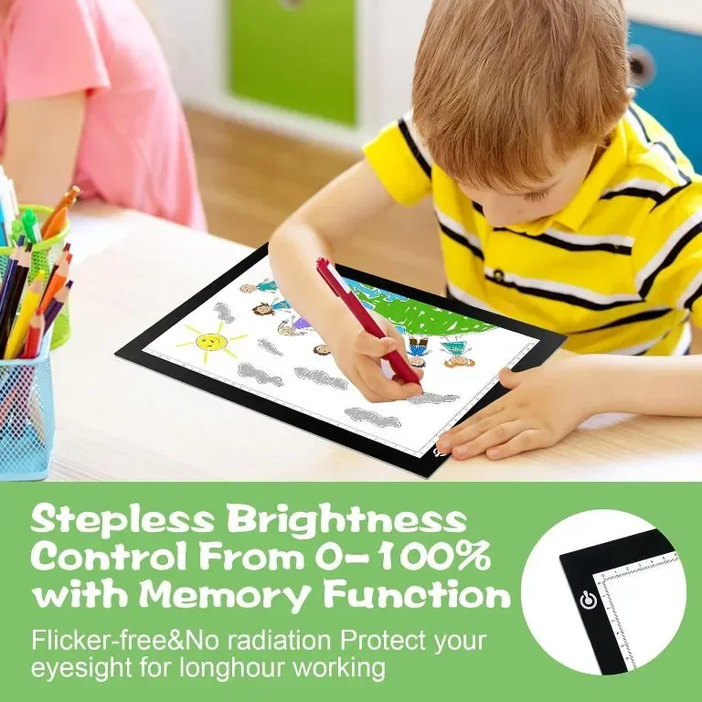 RTjoy A4 LED Light Tracing Pad,регулируема светлинна USB дъска за деца — снимка 5