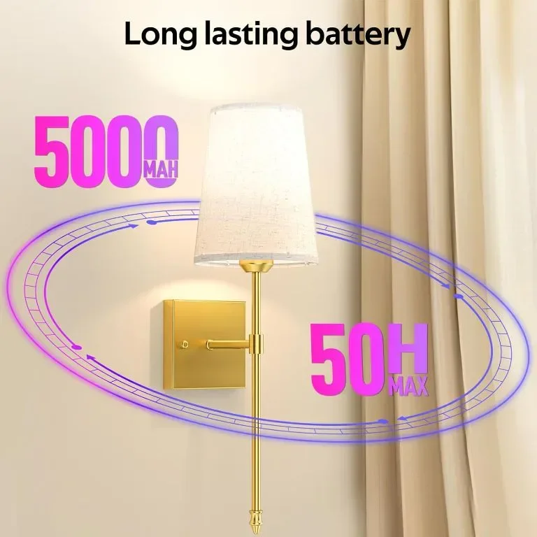 MOITA Аплик за стена RGB, 5000 mAh акумулаторен, 2 броя с дистанционно — снимка 5