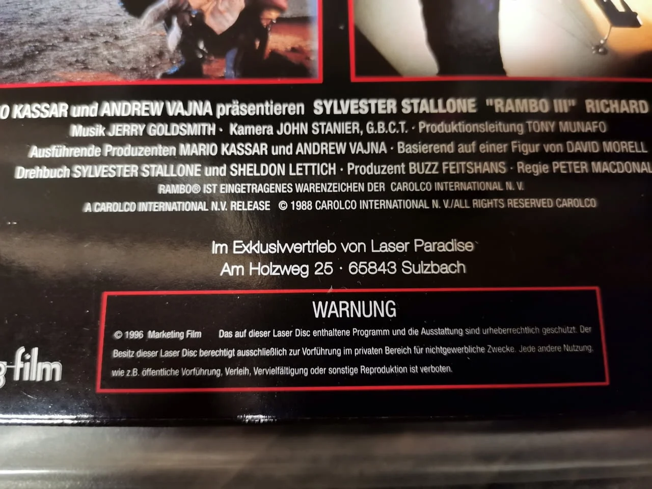 Rambo III' 1990 Dutch Edition Laser Disc — снимка 4