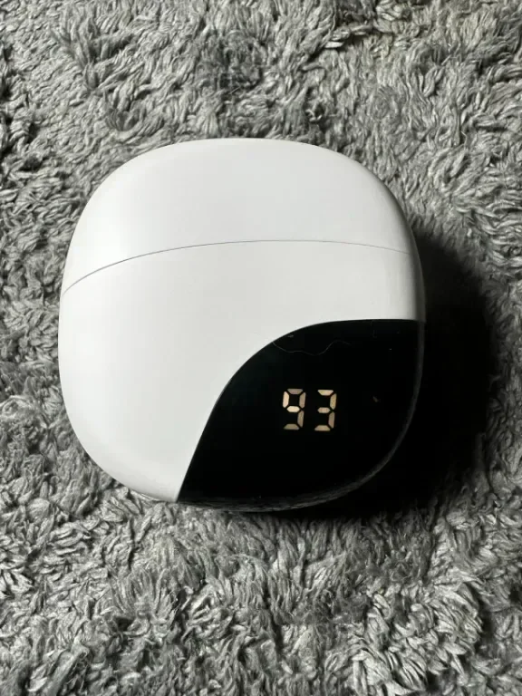 Слушалки с отворени уши, безжични Bluetooth 5.3 с калъф за зареждане с дигитален дисплей, IPX7, бели — снимка 9