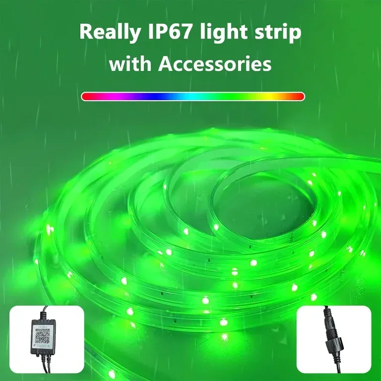 Aurevita Водоустойчива външна LED лента 20 м, интелигентна IP67, приложение (без дистанционно) — снимка 3