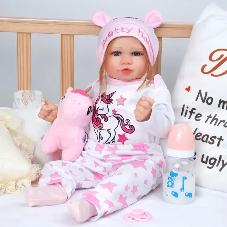 BABESIDE 8 части Аксесоари за бебе reborn doll с кош, шише за хранене — снимка 3