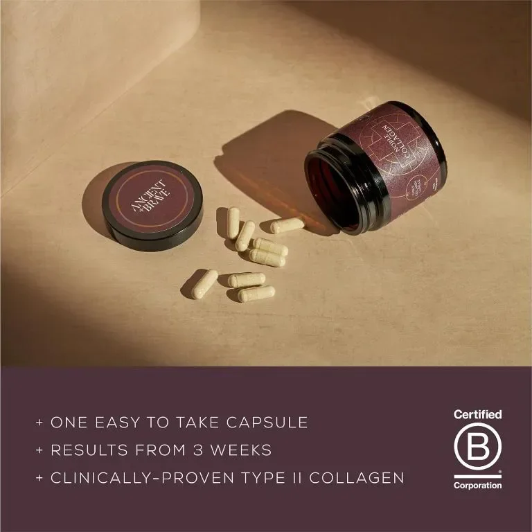 Ancient + Brave Noble Collagen - Колаген тип 2 с витамин С за здрави стави и кости, 30 капсули — снимка 2