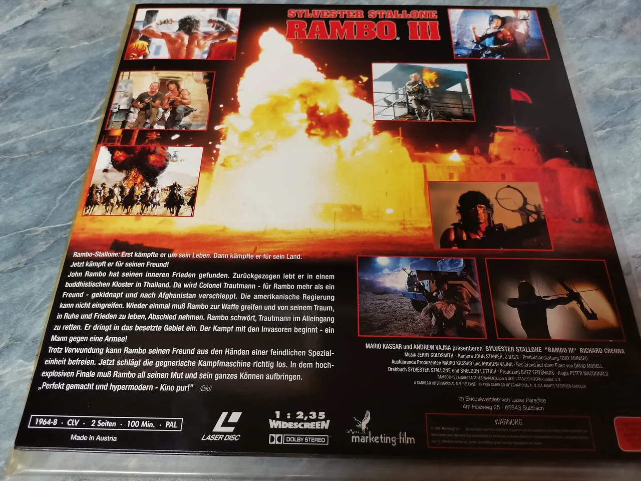 Rambo III' 1990 Dutch Edition Laser Disc — снимка 2