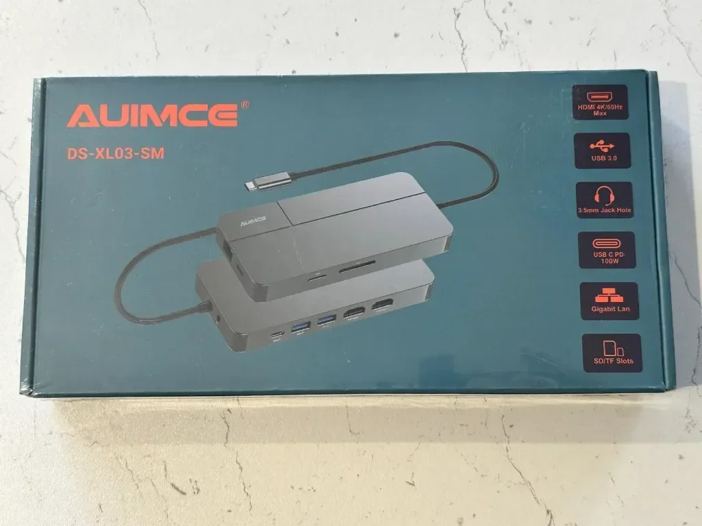 AUIMCE Докинг станция 2х HDMI и USB C порт, до 4K/60Hz, MacOS/Windows — снимка 9
