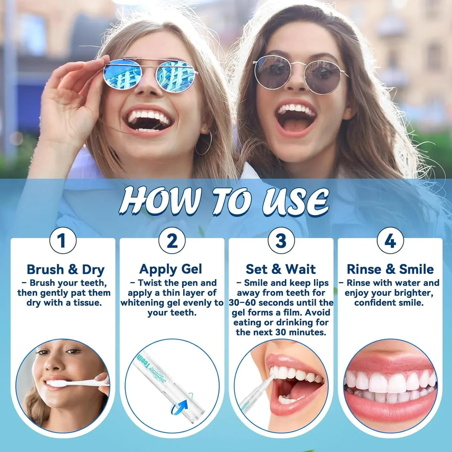 Писалка за избелване на зъби с гел Joyhomer Teeth Whitening Pen – 2 броя — снимка 6