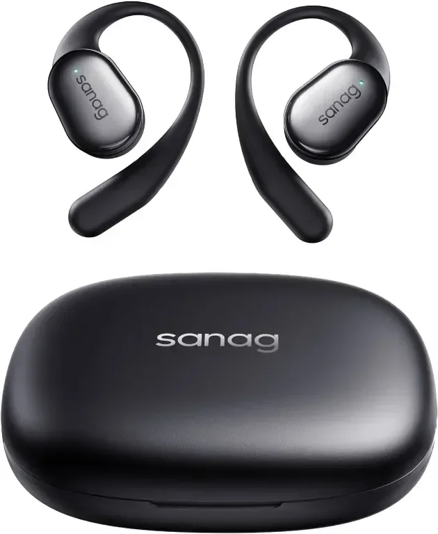 Слушалки с отворено ухо SANAG C16S Open Fit, безжични Bluetooth с микрофон, с куки за уши, бежово — снимка 2
