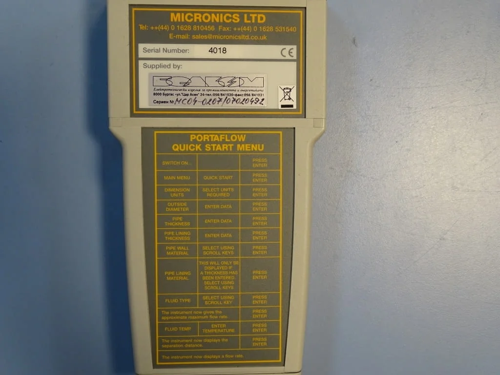 Дебитомер ултразвуков Micronics PORTAFLOW 216 Flowmeter portable — снимка 7