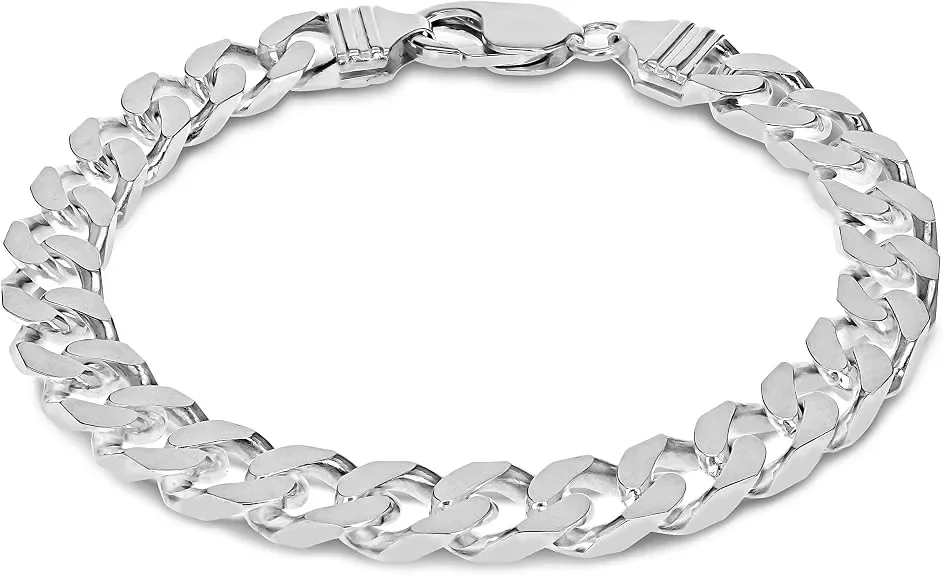 Сребърна гривна Curb Chain 20 см – метална верижка със закопчаване