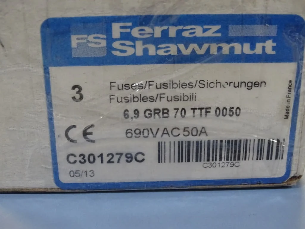 Предпазител Ferraz Shawmut Protistor C301279 Fuses 6.9GRB70TTF0050 50A 690VAC — снимка 10