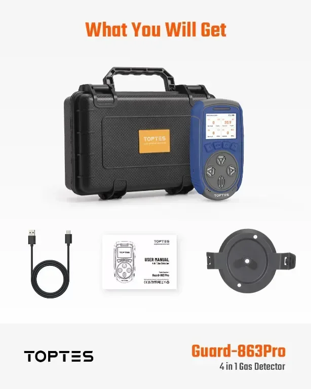 Guard-863Pro Многофункционален газдетектор за H₂S, CO, LEL и O₂, с цветен TFT екран — снимка 5