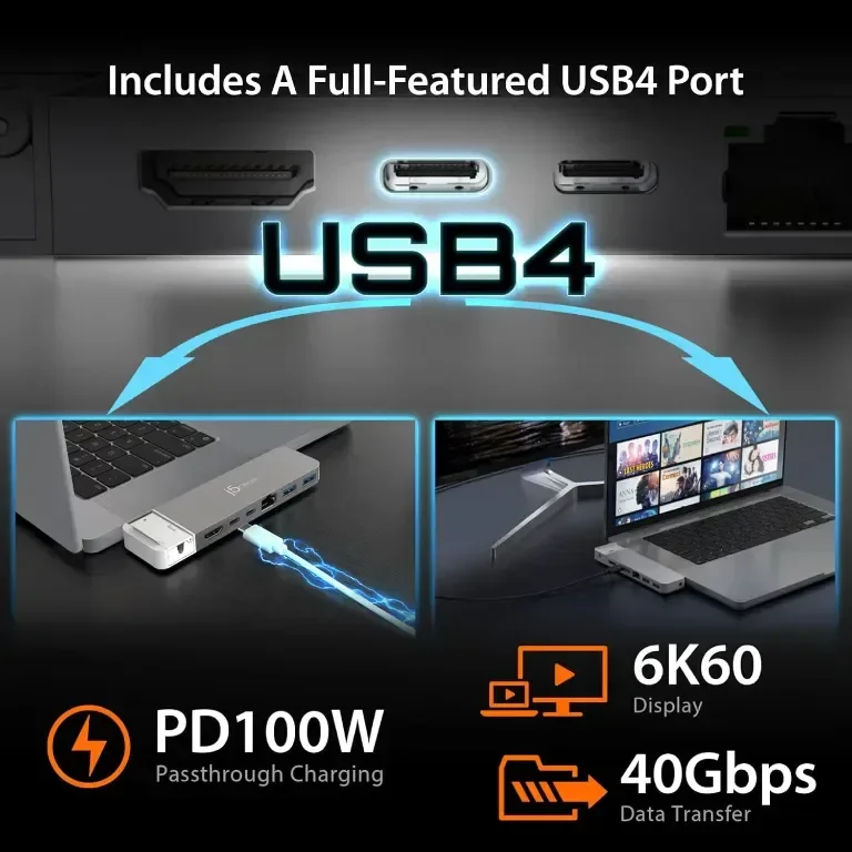 Хъб j5create 4K60 Elite Pro USB4,за MacBook 2021/2022 Pro/Air (JCD395) — снимка 5