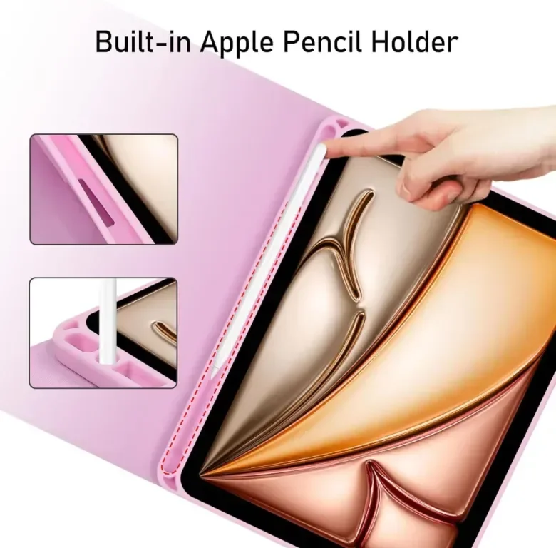 Калъф за iPad Air 11 инча с клавиатура, за ipad Air 6th /ipad Air 10.9" 5th/4th - розов — снимка 6