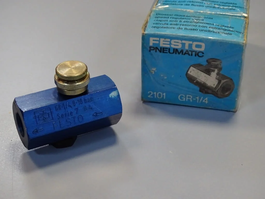 Вентил за контрол на потока Festo GR-1/4 Flow Control Valve 0-10Bar — снимка 5