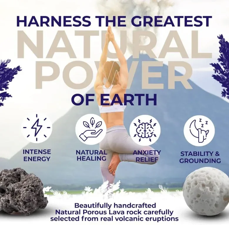 Shika Wellbeing Релаксиращ подарък за жени Lava Rock Healing Diffuser Гривна за тревожност — снимка 6