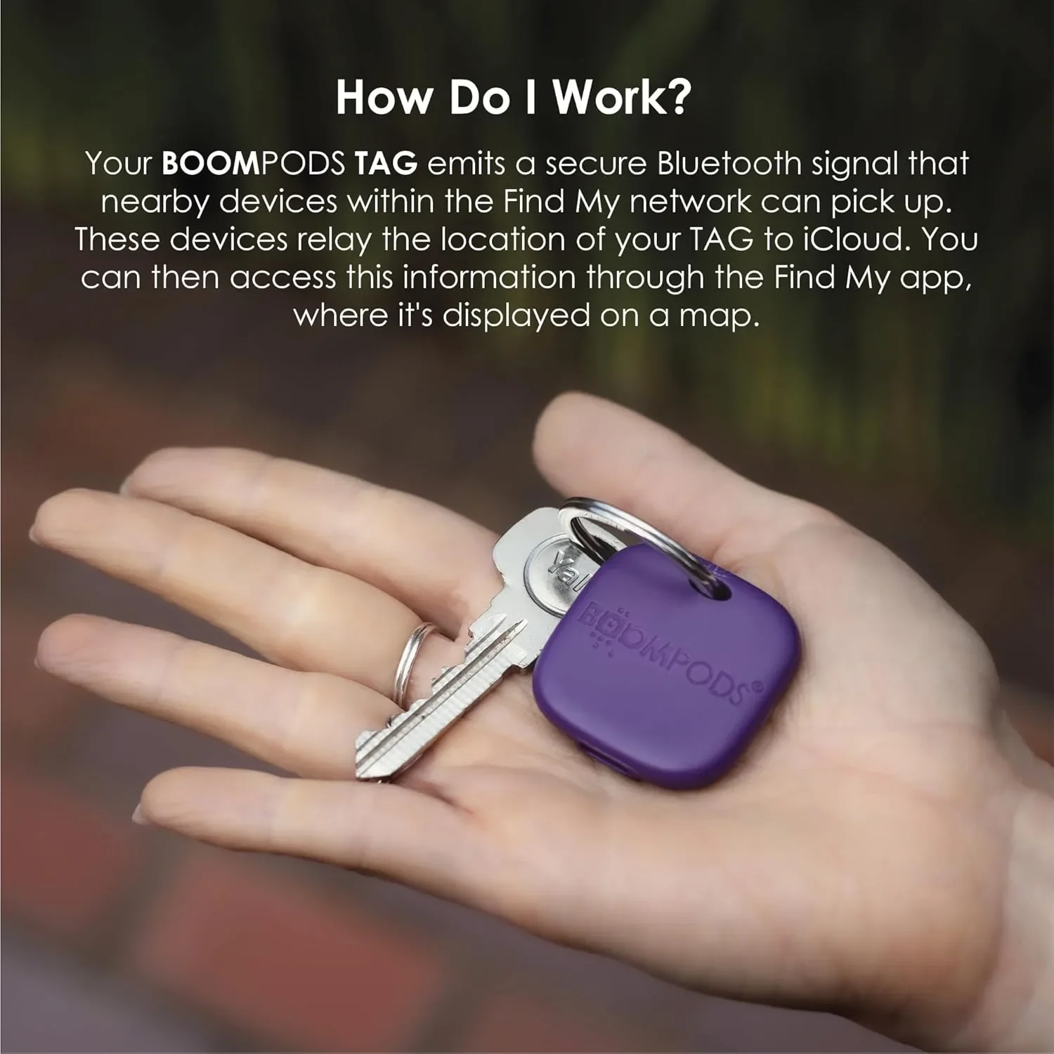 Boompods Boomtag Bluetooth тракер за ключове и вещи, съвместим с Apple Find My — снимка 3