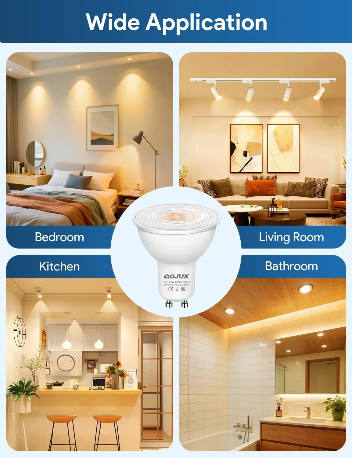 GU10 LED крушки 5W, 800 lm, 3000K (топло бяла) – 6 броя — снимка 6