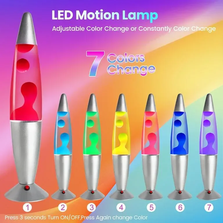 GorYeeFine 40,6 см LED лава лампа, 7 променящи се цвята — снимка 3