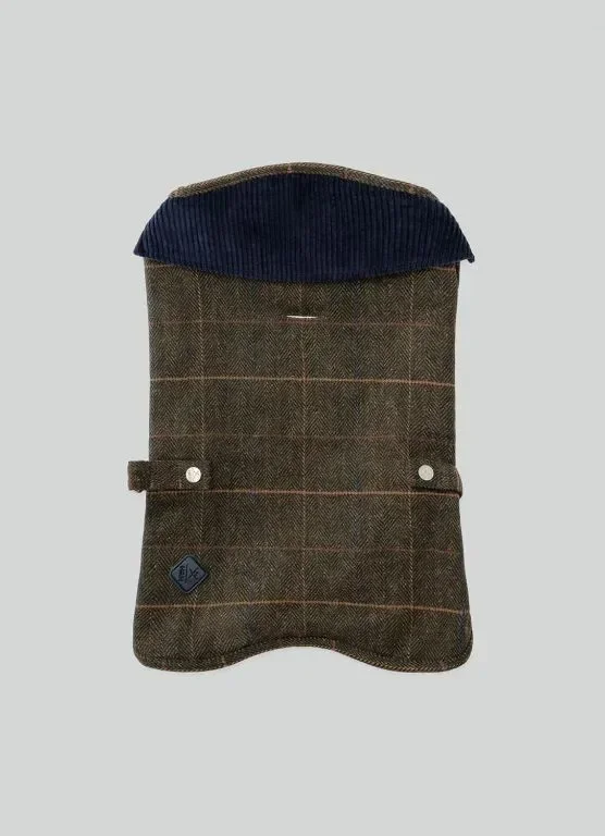 HUGO & HUDSON x HACKETT Палто за кучета, кадифена яка, тъмнозелено карирано рибена кост M45 — снимка 6