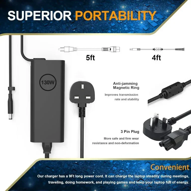 130W променливотоков адаптер зарядно за лаптоп за Dell, 4,5*3,0 мм — снимка 5