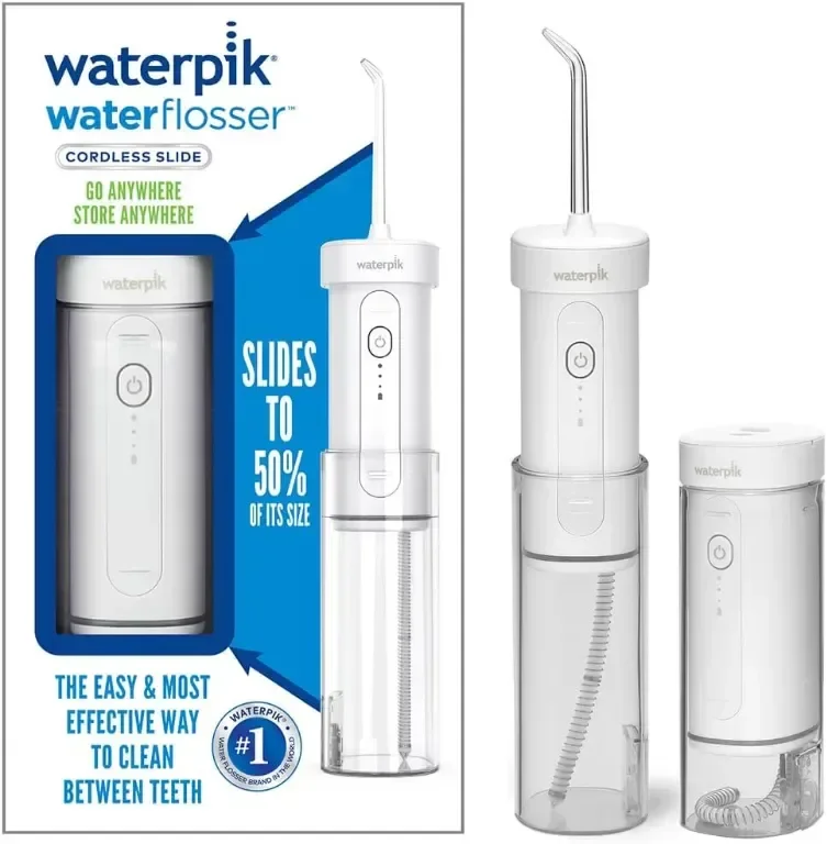 Waterpik безжичен зъбен душ, иригатор за устна кухина, идеален за пътуване, бял, WF-16