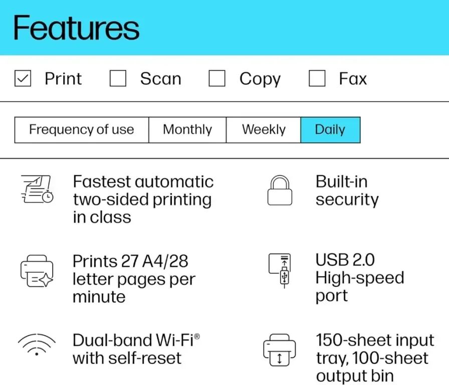 Принтер HP LaserJet M207dw, черно-бял, безжичен, лесна настройка — снимка 2