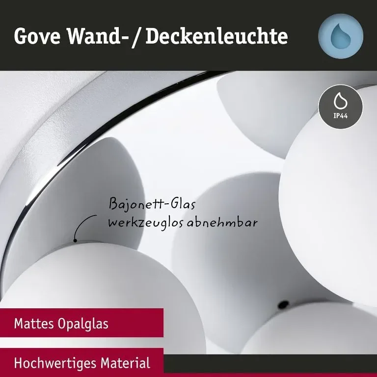 Paulmann 71069/71062 Таванно осветително тяло Selection Bathroom Gove IP44 G9 230V макс. 3x20W — снимка 4