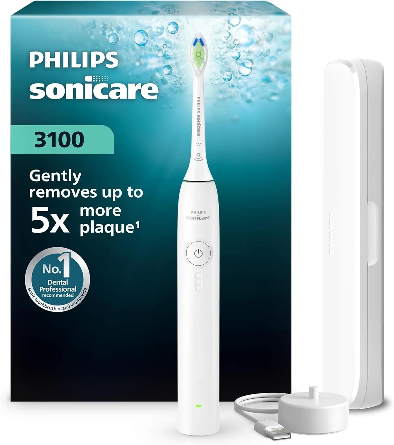 Електрическа четка за зъби Philips Sonicare 3100 с Pressure Sensor, 3 нива на интензивност и SmartTimer