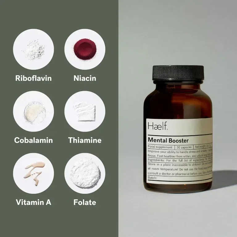 Haelf Mental Booster Добавка на растителна основа за умствена яснота и когнитивна подкрепа за 30 дни — снимка 4