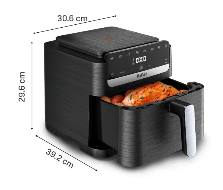 Уред за здравословно готвене, Tefal EY8618E0 Easy Fry Mega Compact Blk Eu — снимка 3