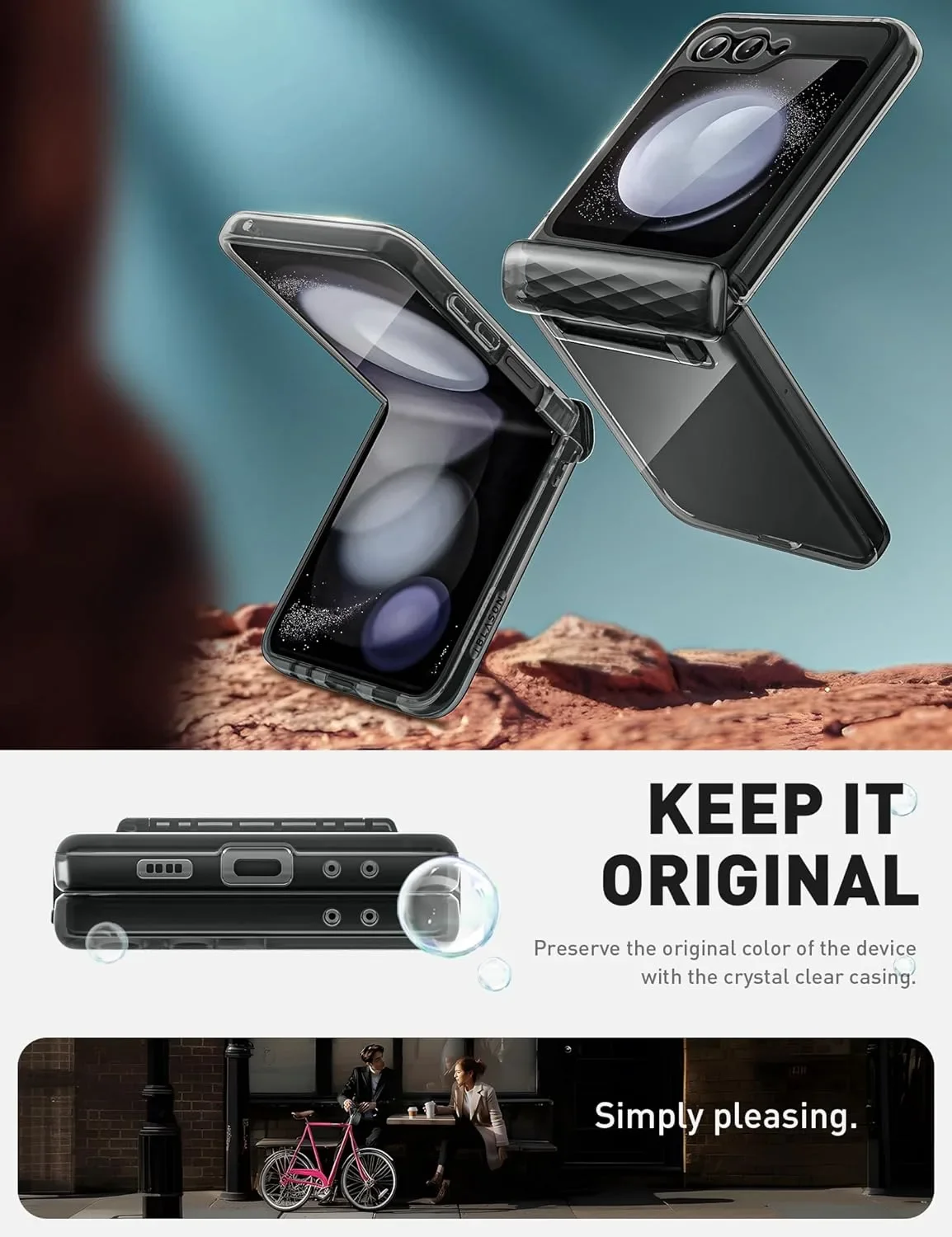 i-Blason Cosmo калъф (карбон/TPU) за Samsung Galaxy Z Flip 6 / Z Flip 5, с 3-слойна защита — снимка 5