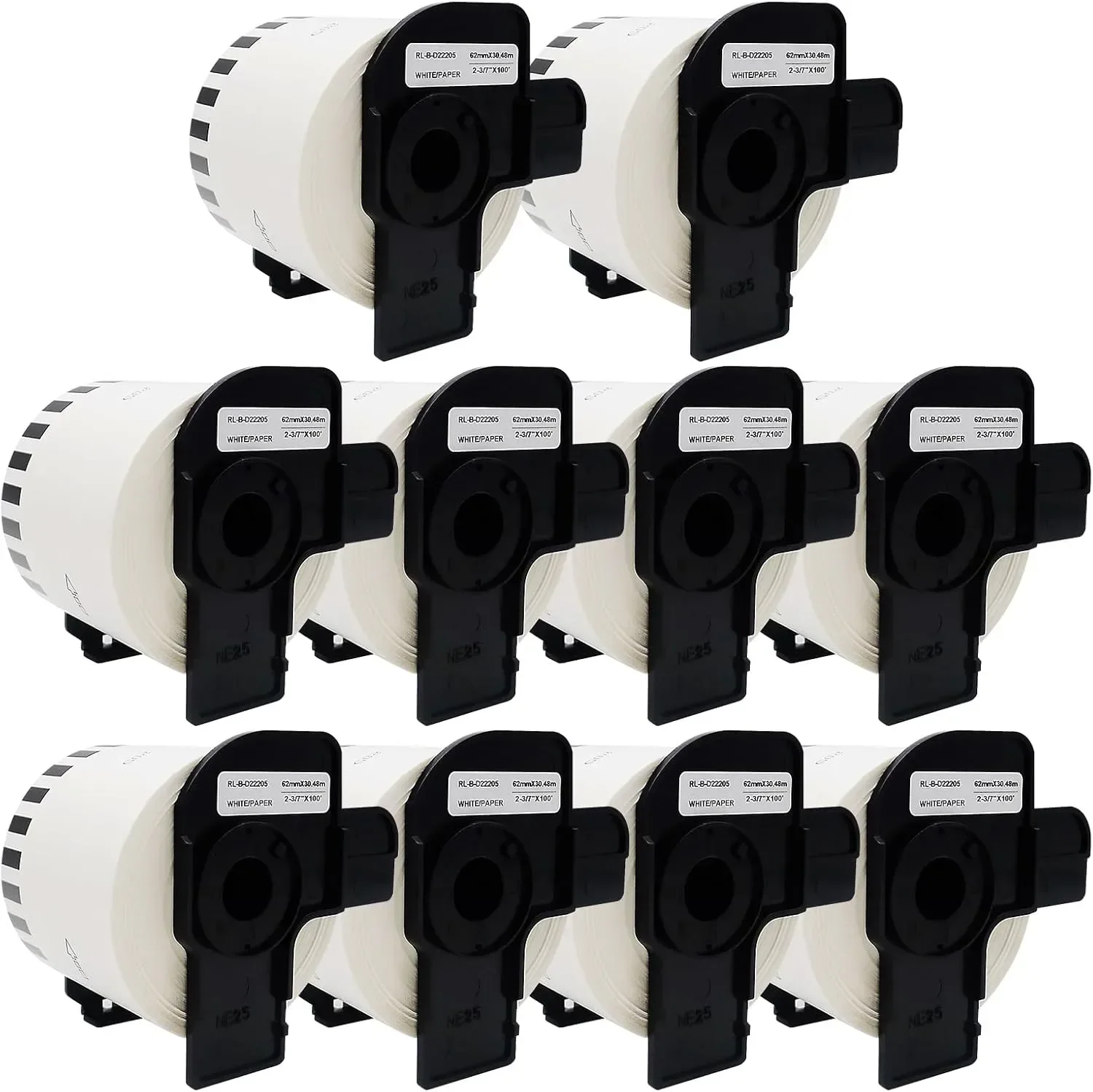 10 ролки непрекъснати етикети DK-22205 62 мм