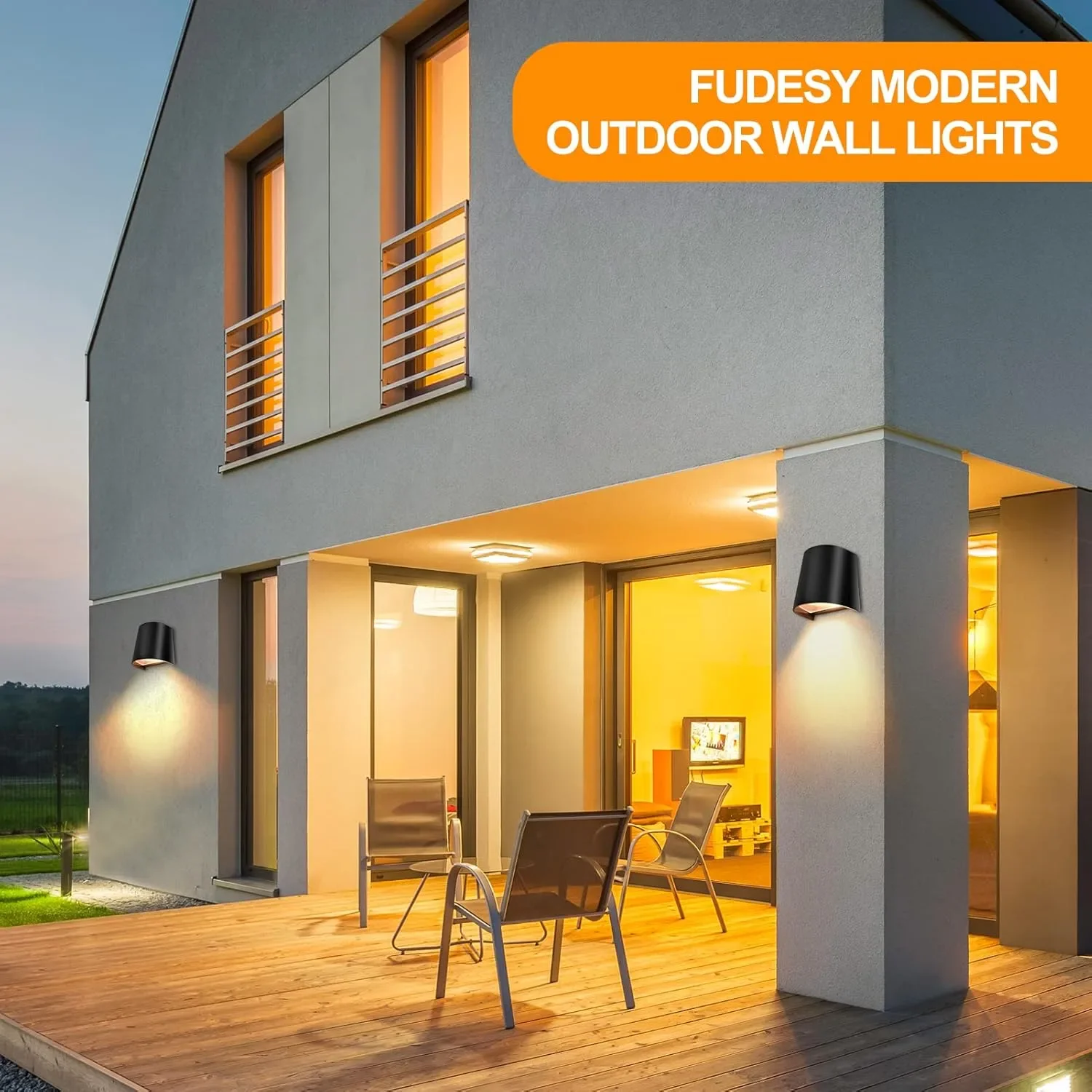 FUDESY Външни стенни лампи за фасада с GU10 – комплект 2 броя, IP65 — снимка 5